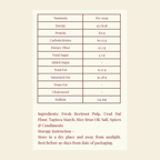 Beet Chips nutritional information